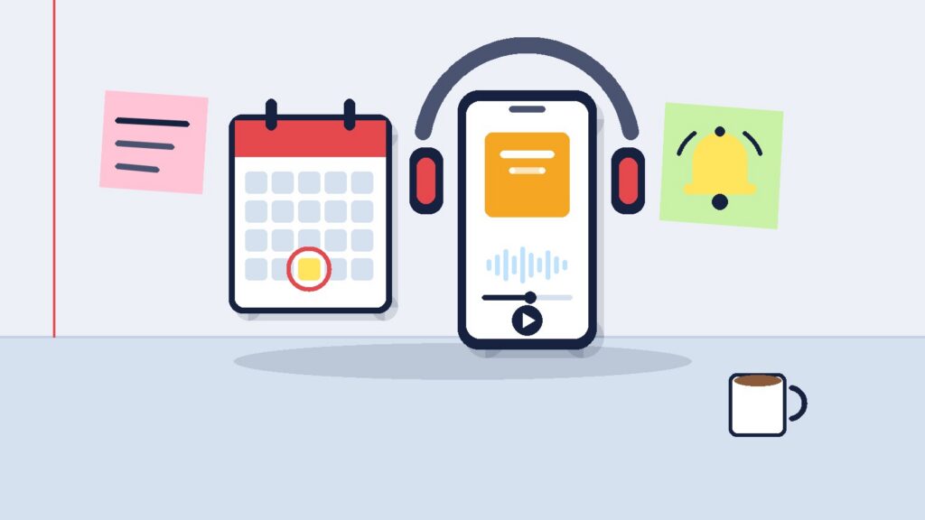 Audible 30 jours gratuits : téléphone avec casque, calendrier et rappel pour résilier à temps